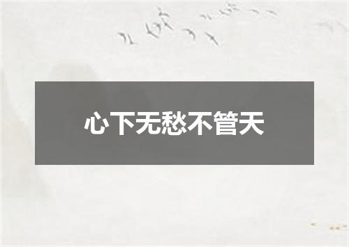 心下无愁不管天