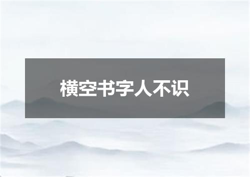 横空书字人不识