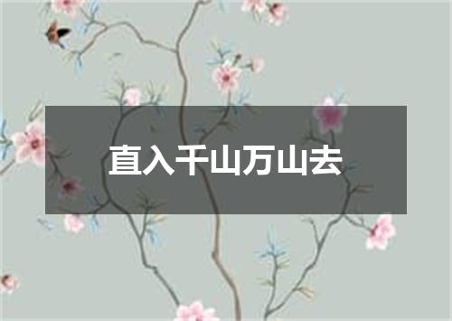 直入千山万山去