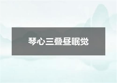 琴心三叠昼眠觉