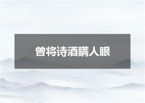 曾将诗酒瞒人眼