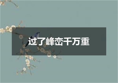 过了峰峦千万重