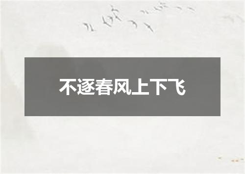不逐春风上下飞