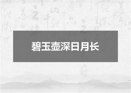 碧玉壶深日月长