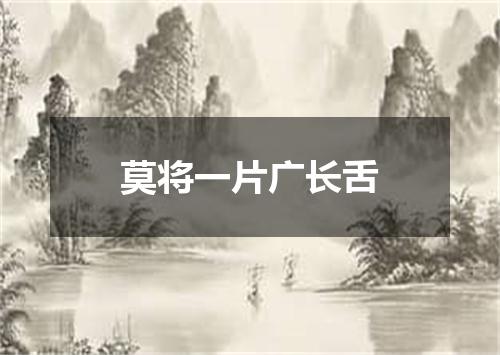 莫将一片广长舌
