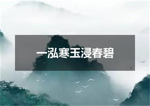 一泓寒玉浸春碧