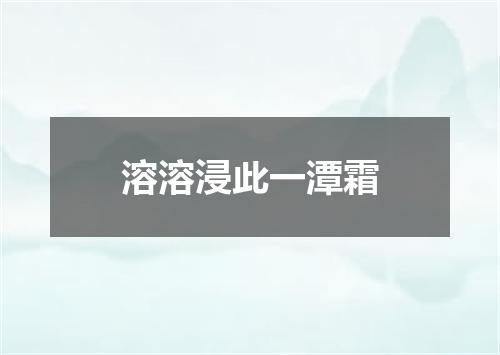溶溶浸此一潭霜