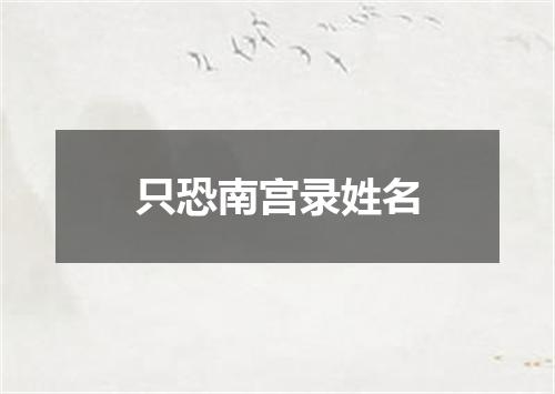 只恐南宫录姓名
