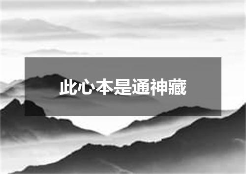 此心本是通神藏