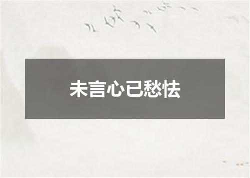 未言心已愁怯
