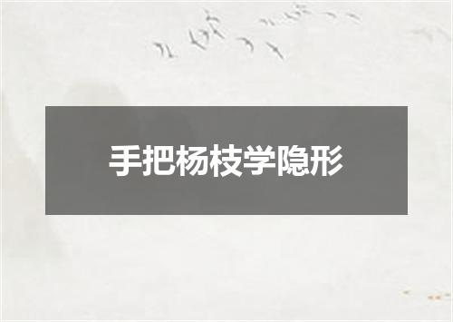 手把杨枝学隐形