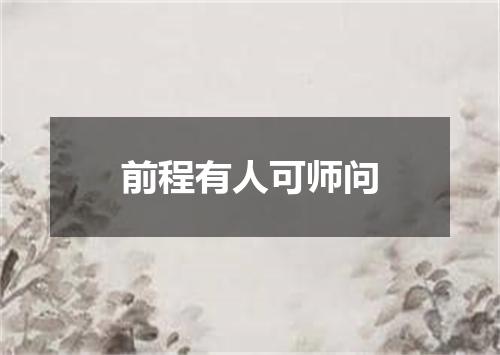 前程有人可师问