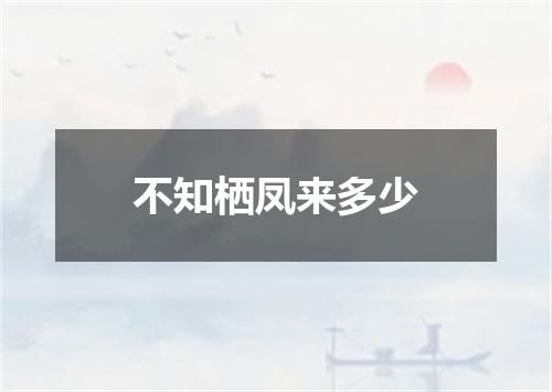 不知栖凤来多少