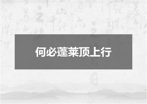 何必蓬莱顶上行