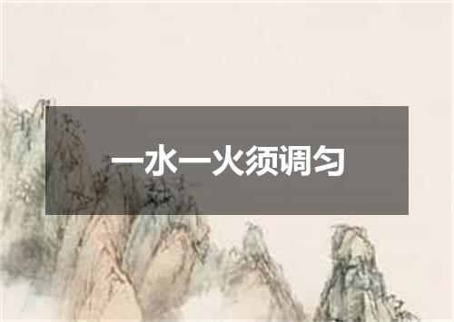 一水一火须调匀