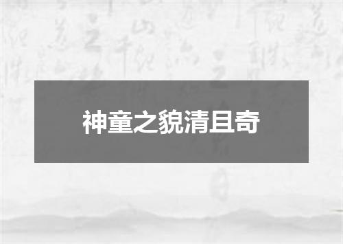 神童之貌清且奇
