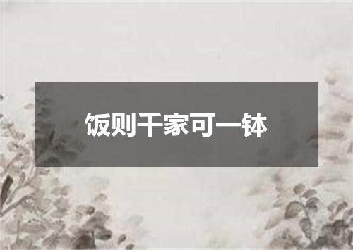 饭则千家可一钵