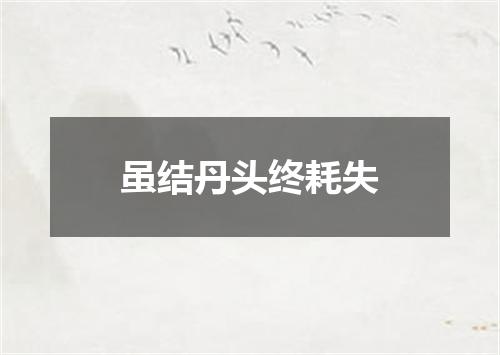 虽结丹头终耗失