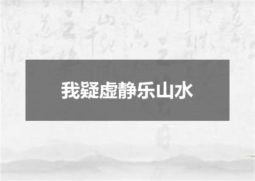 我疑虚静乐山水
