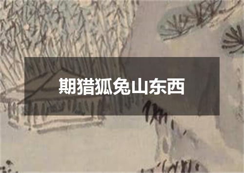 期猎狐兔山东西