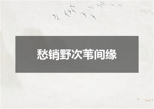 愁销野次苇间缘