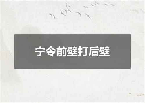 宁令前壁打后壁
