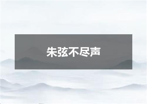 朱弦不尽声