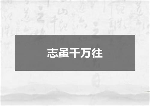 志虽千万往