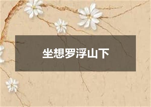 坐想罗浮山下