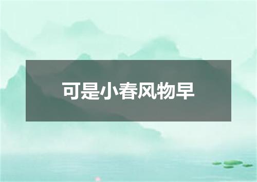 可是小春风物早