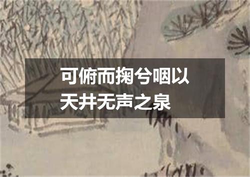 可俯而掬兮咽以天井无声之泉