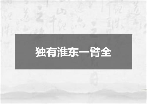 独有淮东一臂全