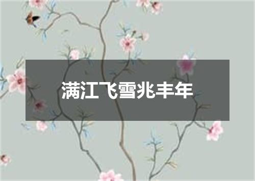 满江飞雪兆丰年