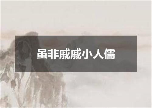 虽非戚戚小人儒