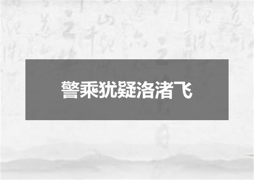 警乘犹疑洛渚飞