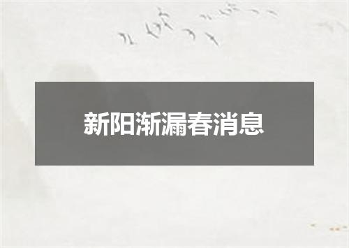 新阳渐漏春消息
