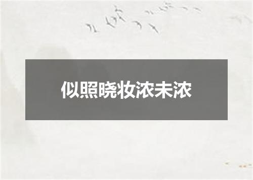 似照晓妆浓未浓