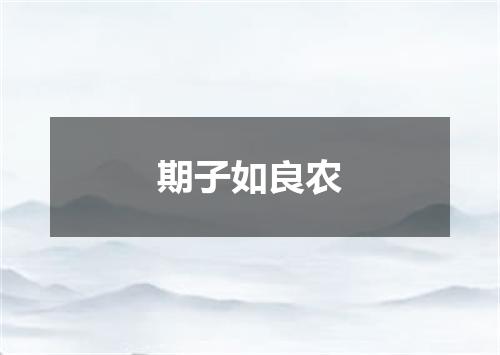 期子如良农