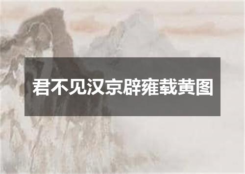 君不见汉京辟雍载黄图