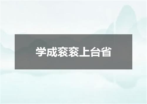 学成衮衮上台省