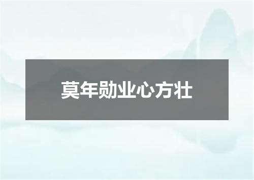 莫年勋业心方壮