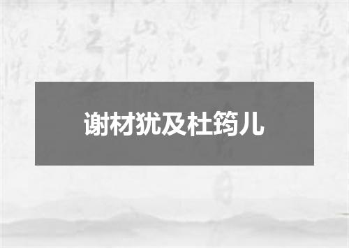 谢材犹及杜筠儿