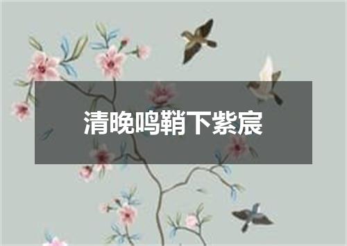 清晚鸣鞘下紫宸