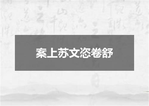 案上苏文恣卷舒