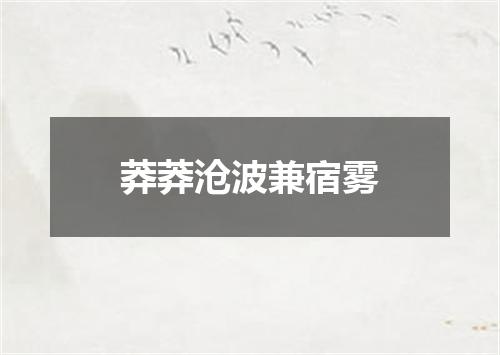 莽莽沧波兼宿雾