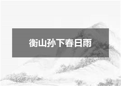 衡山孙下春日雨