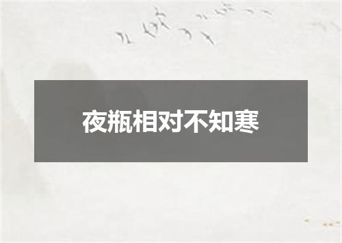 夜瓶相对不知寒