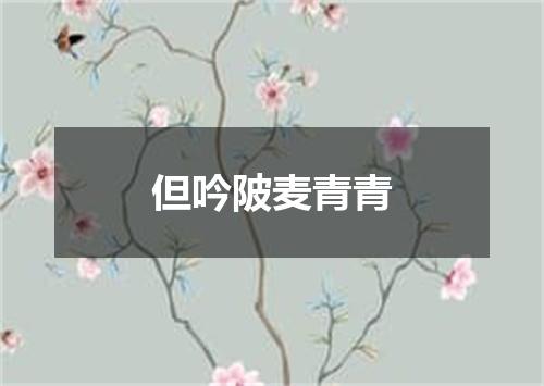但吟陂麦青青