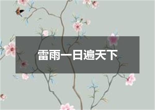 雷雨一日遍天下