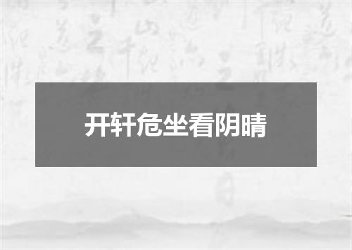 开轩危坐看阴晴